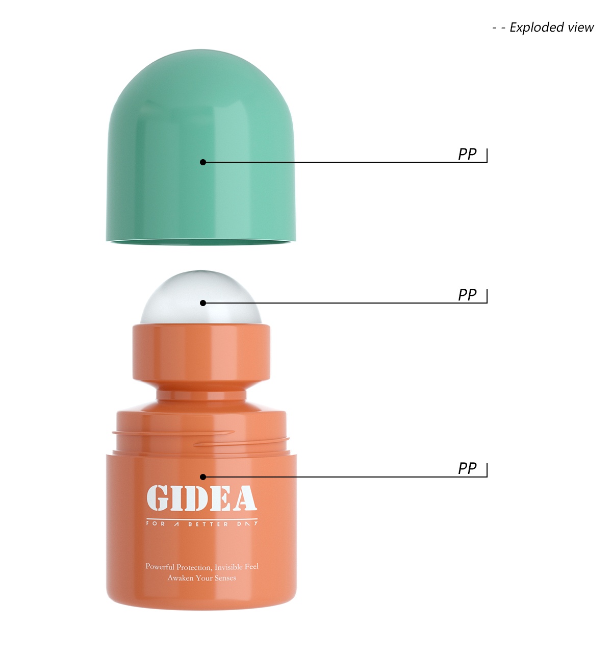 30ml PP PCR mono roll on deodorant bottle(2)