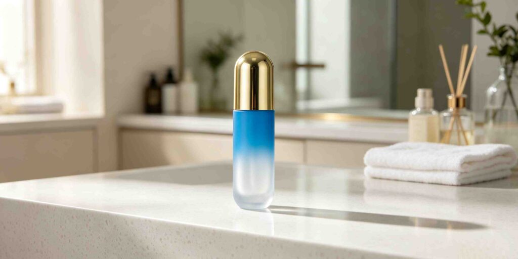 Blue PET Bottle with Lotion Pump5