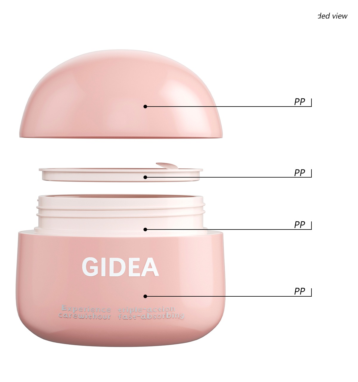 PP PCR egg shape cosmetic cream jar with spherical cap(2)