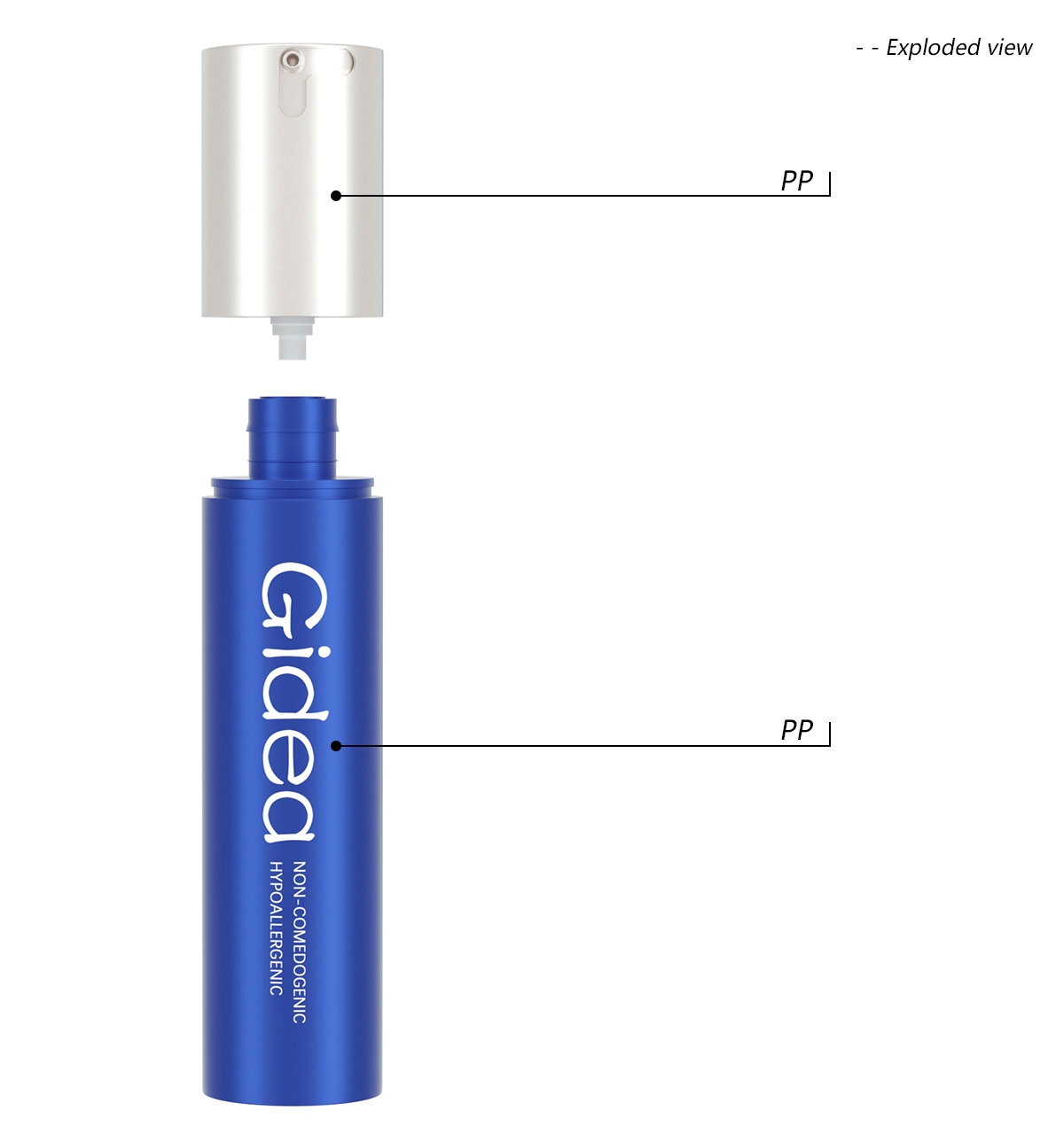 eco-friendly pp airless pump bottle for cosmetics(2)