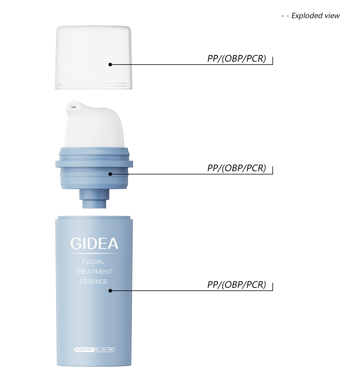recyclable PP snap-on airless dispenser bottle(2)
