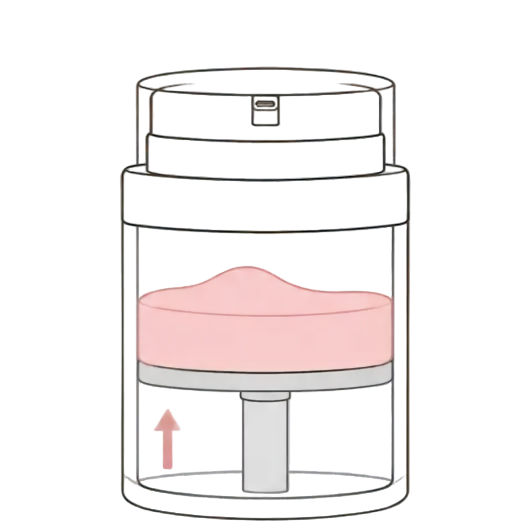 Airless Jar Vacuum Lifts the Piston