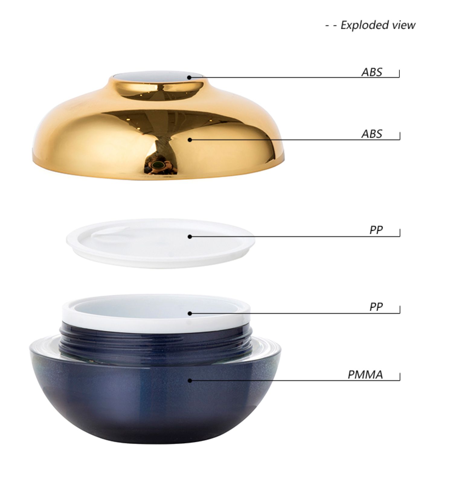 bowl-shaped acrylic cosmetic jar(2)