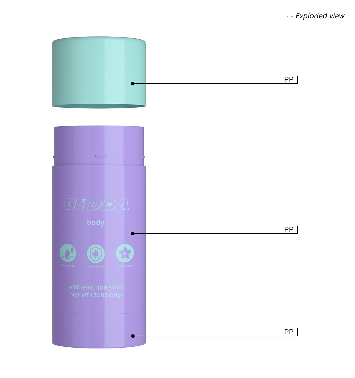 mono-material all-pp cylindrical stick(2)