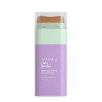 mono stick packaging with integrated brush for solid makeup