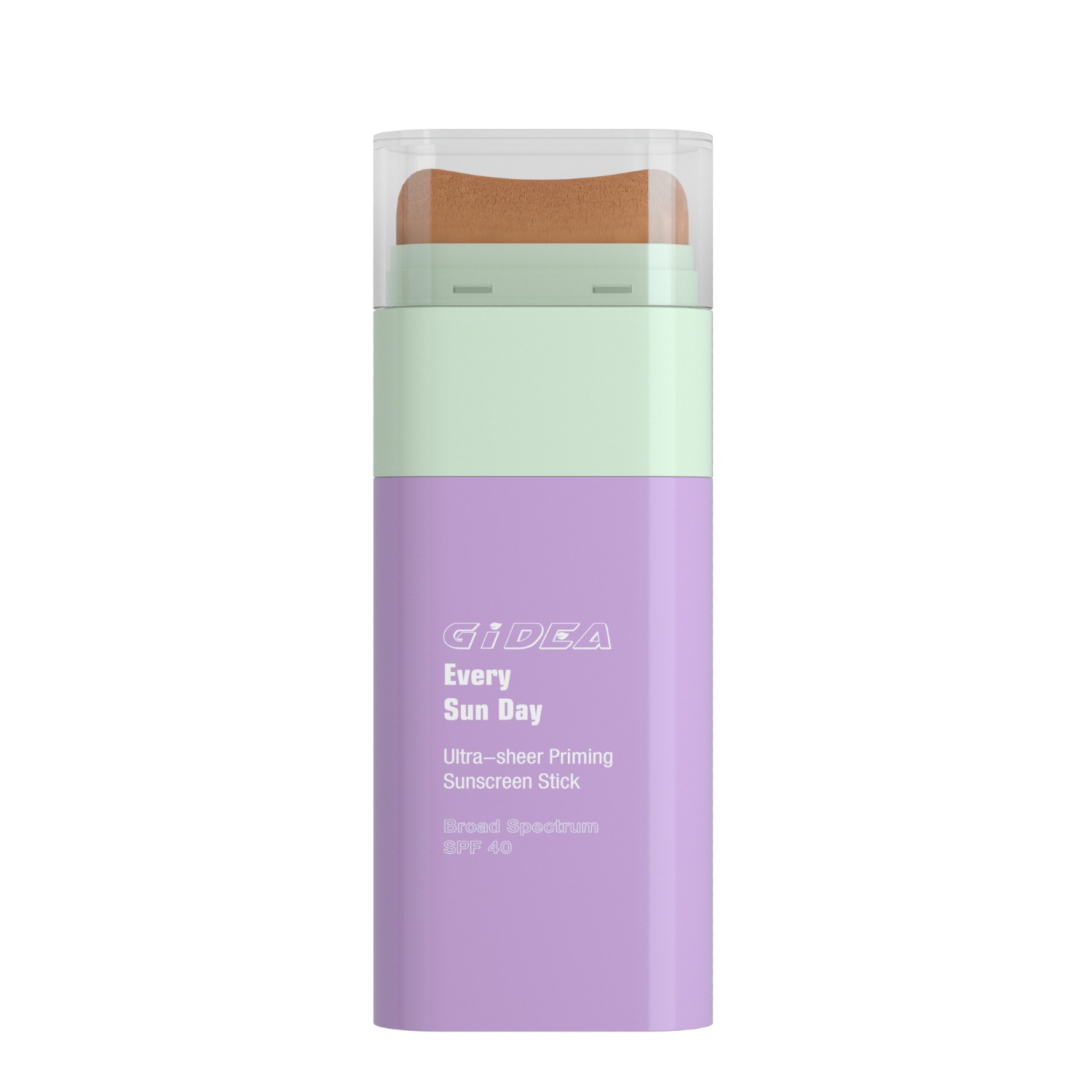 mono stick packaging with integrated brush for solid makeup