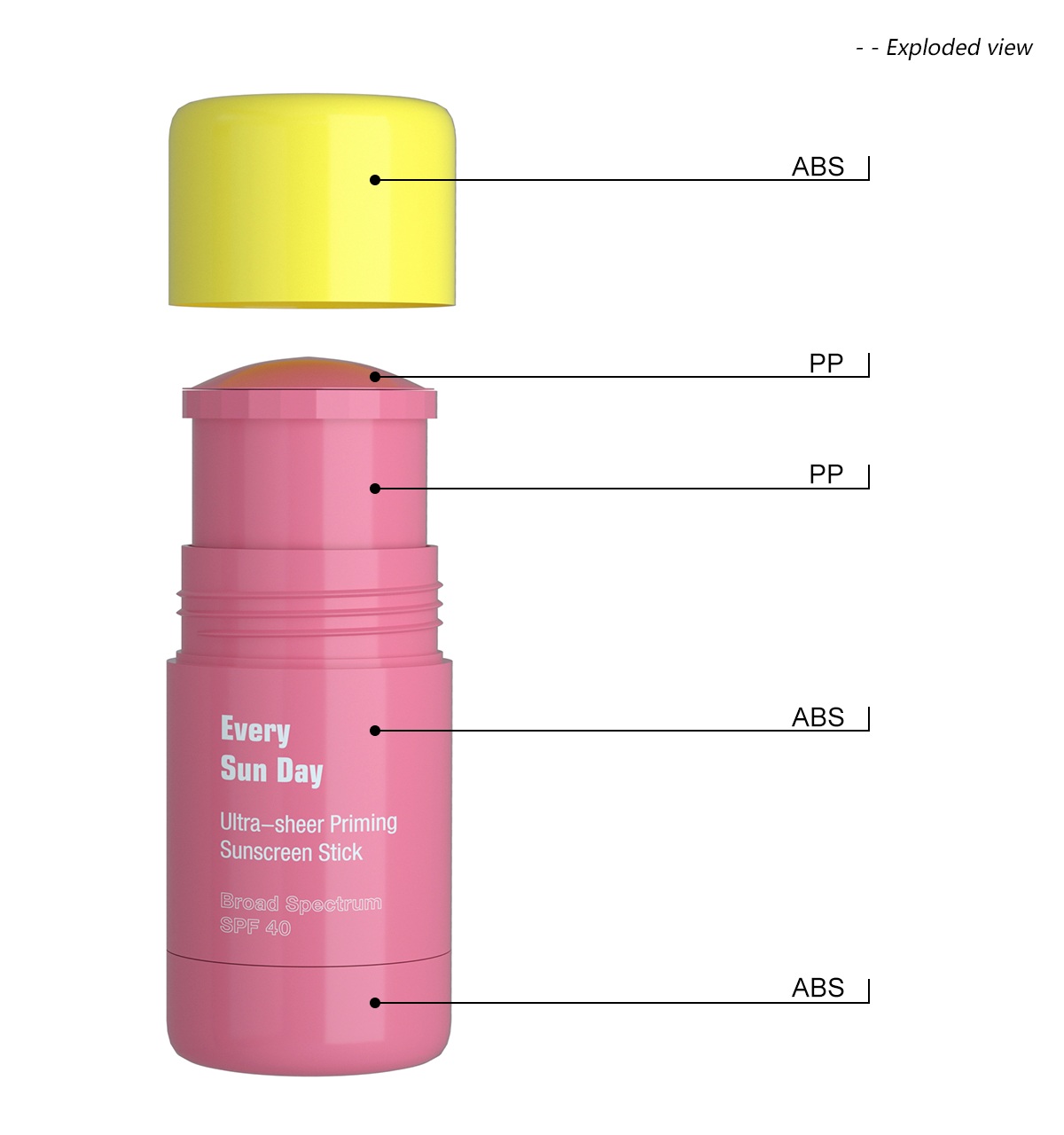 premium abs sunscreen stick packaging with pp refillable system(2)