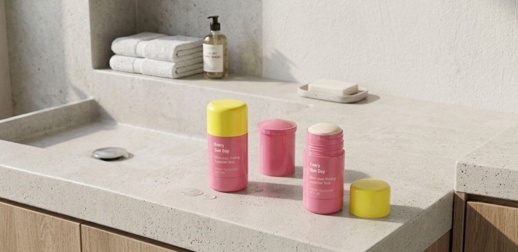 premium abs sunscreen stick packaging with pp refillable system(6)
