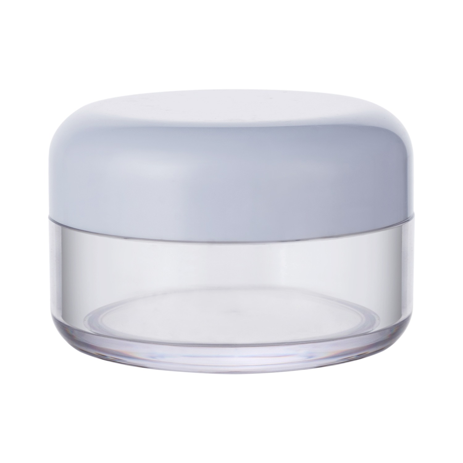 round clear empty pet cream jars with white screw cap