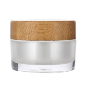 50ml natural bamboo lid acrylic cream jar for sustainable skincare