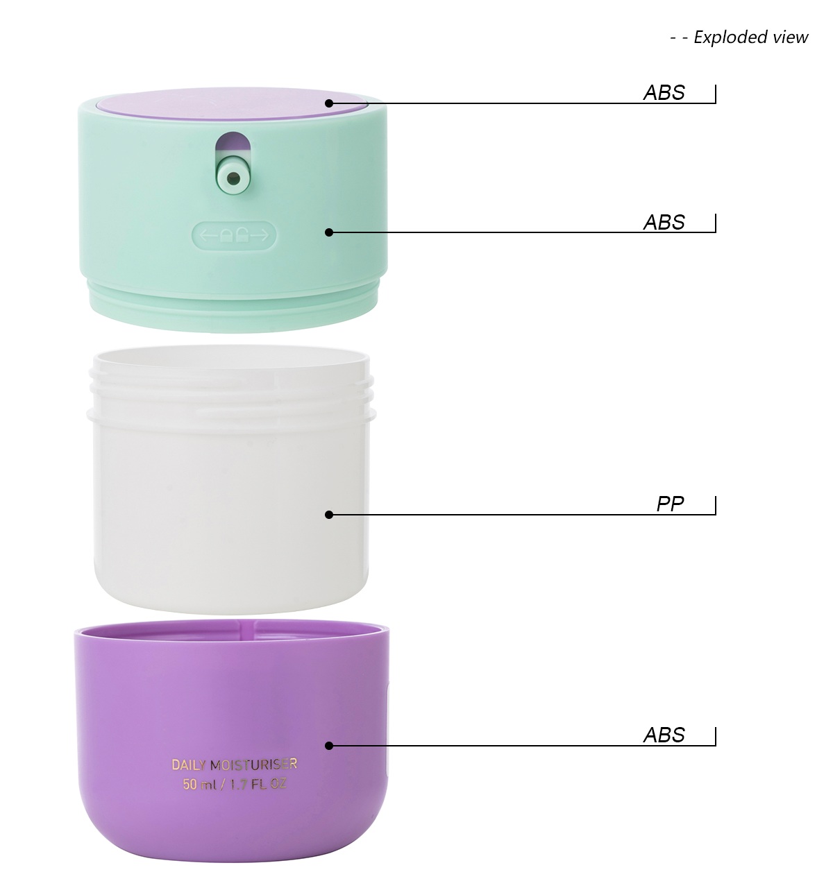 50ml twist lock cosmetic airless jar(2)