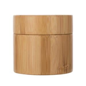 bamboo outer plastic inner refillable cosmetic packaging jar