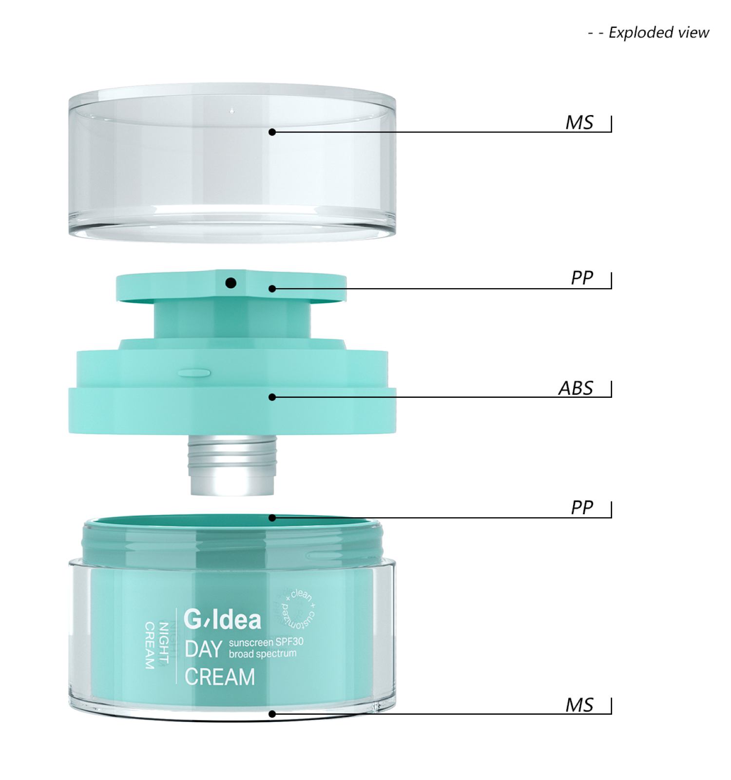 ms plastic double-layer face cream airless jar(2)