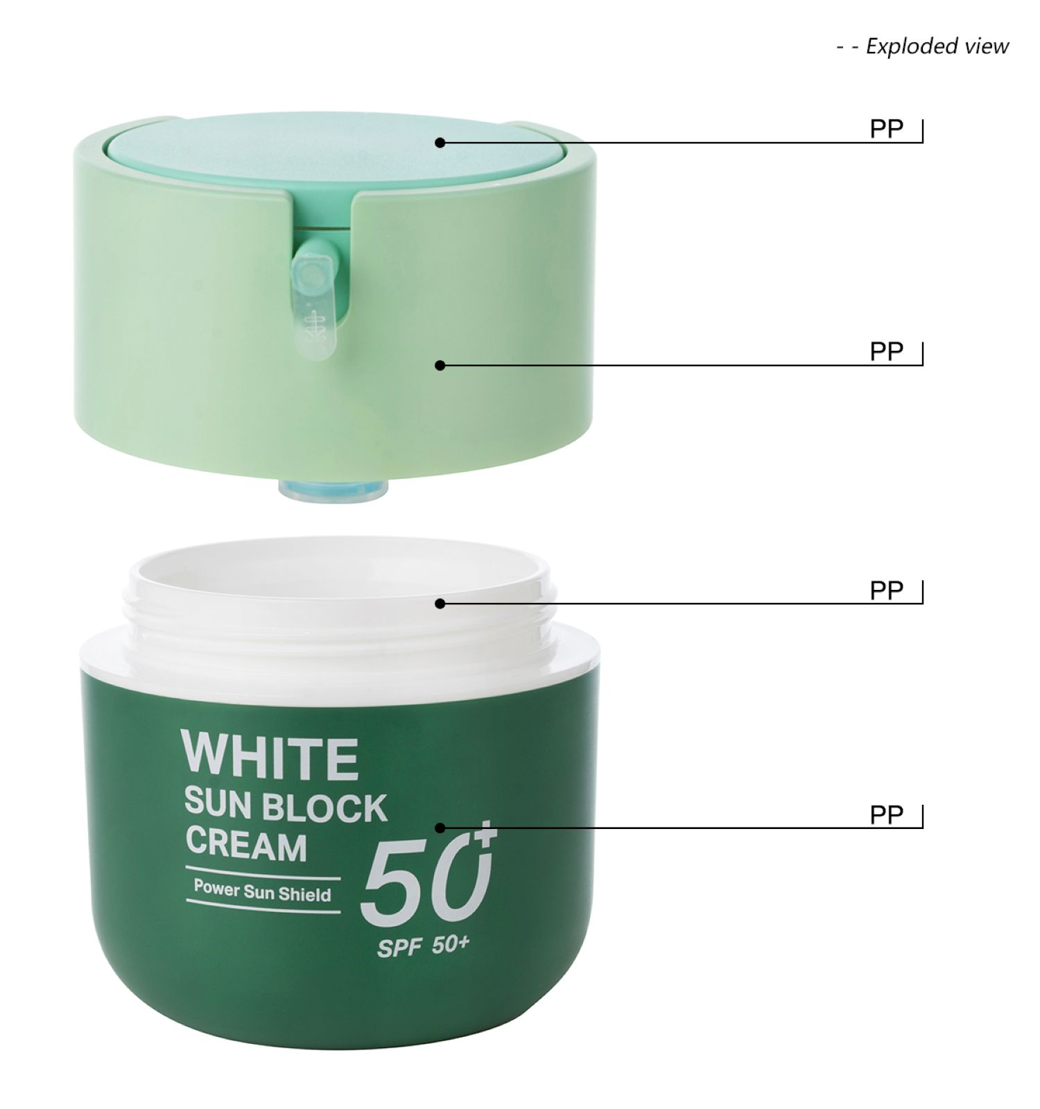pcr obp pp airless jar with round base(2)