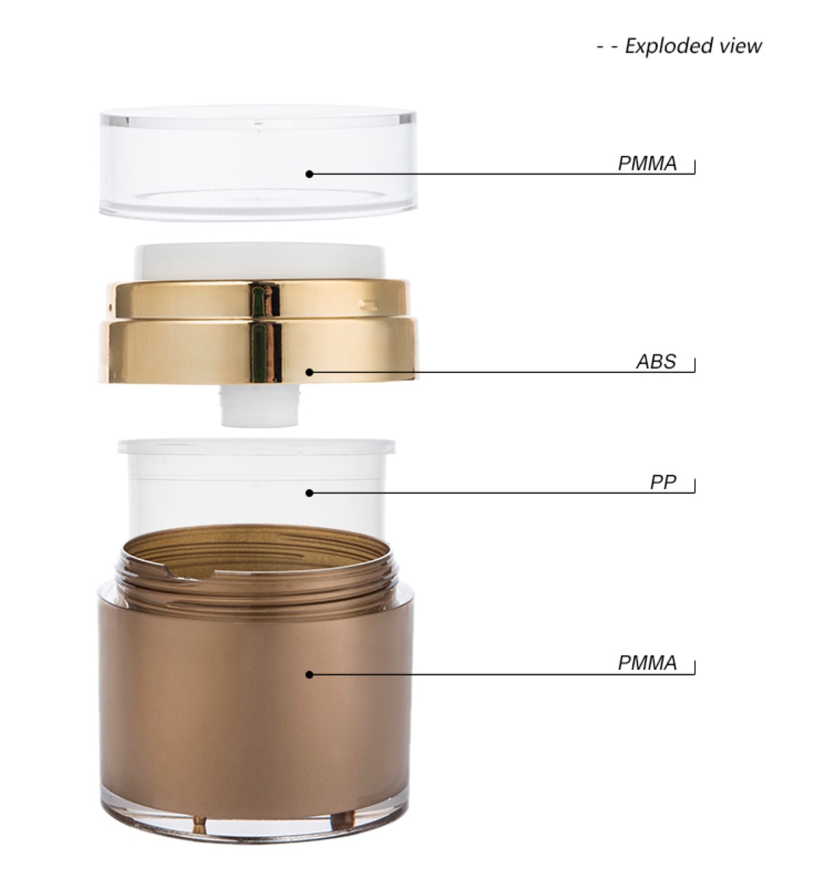 refillable center dispensing airless jar packaging container(2)