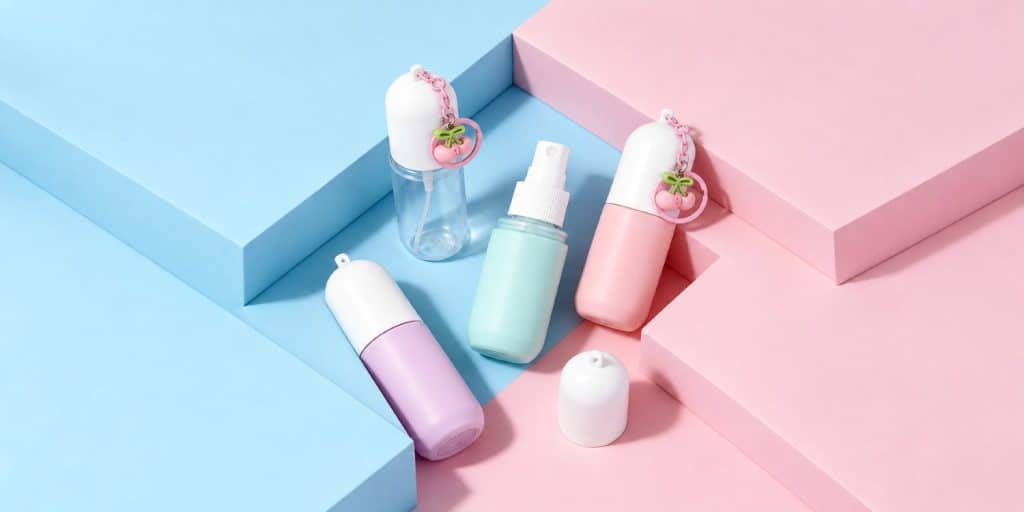 portable PET cylinder empty keychain body mist spray bottle6